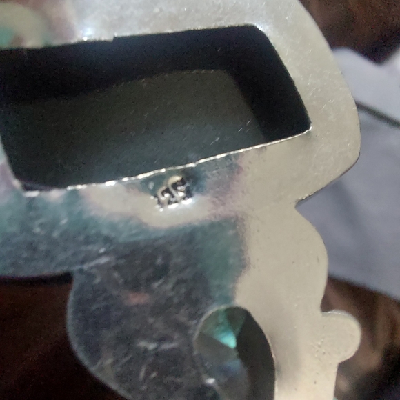 Three Stone Blue Aqua Rhinestone Western Multi Color Silver Toned Pendant - Picture 14 of 17